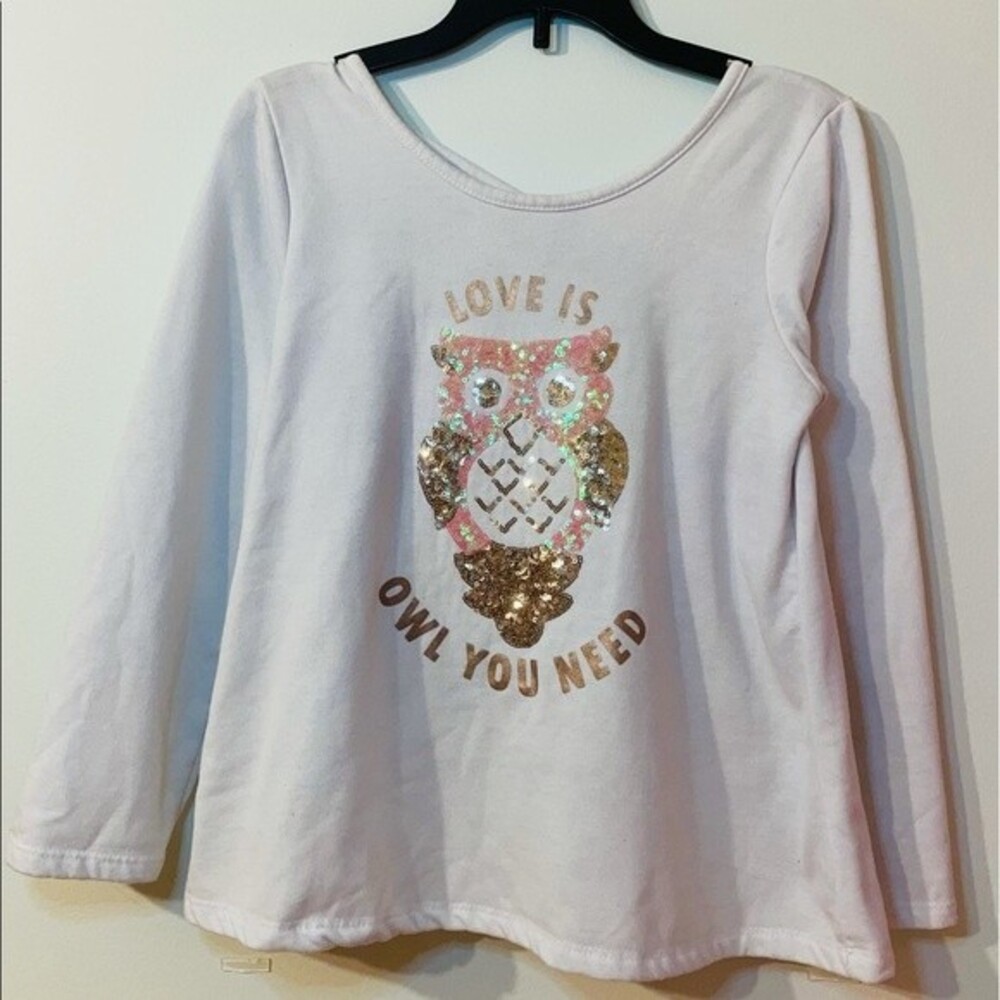 Btween Girls 12 Graphic Print Sequin Sweater